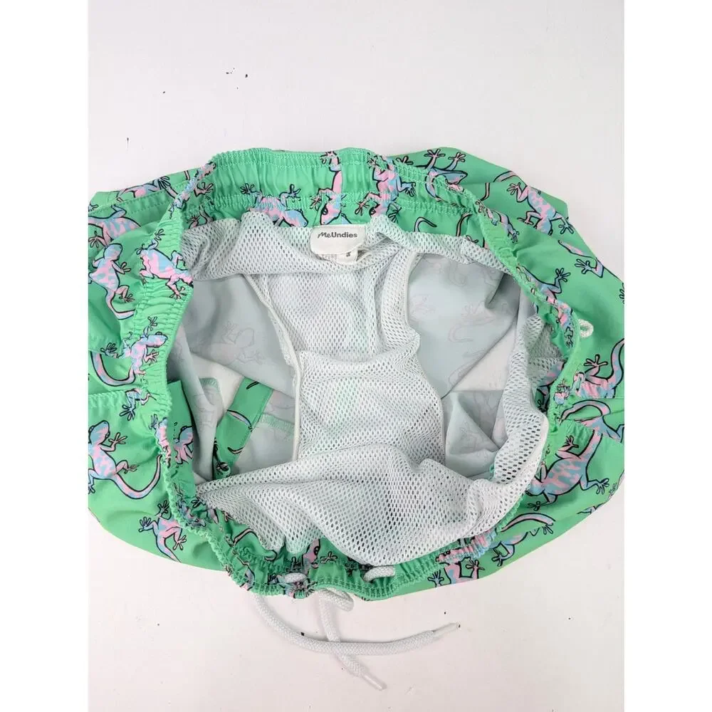 Me Undies Men's Large Green Chameleon Lizard Print Swim Shorts